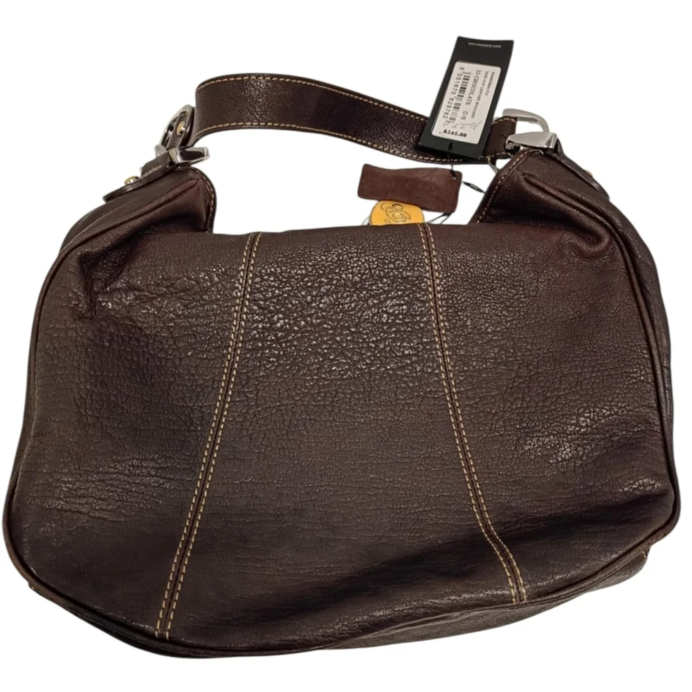 NWT Ted Baker Dog Clip Chocolate Leatjer‎ Shoulder Bag